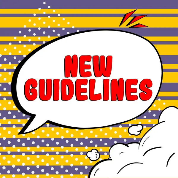 Text Sign Showing New Guidelines Business Overview New List Goals — Stock Fotó
