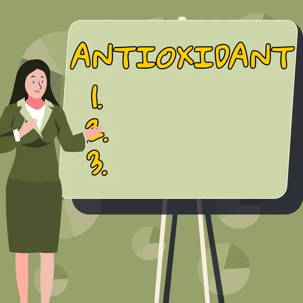 Tekstbord Met Antioxidant Business Concept Een Stof Die Oxidatie Reacties — Stockfoto