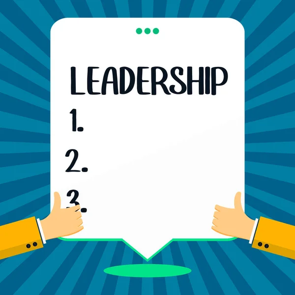 Handwriting Text Leadership Business Approach Ability Activity Involving Leading Group — Stock Photo, Image