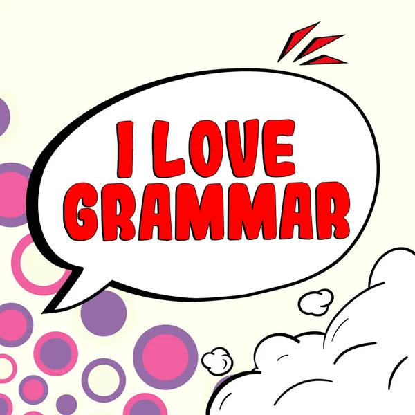 Tecken Som Visar Love Grammatik Begreppet Mening Handling Beundra System — Stockfoto