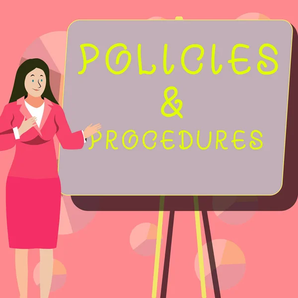 Sign Displaying Policies Procedures Business Concept List Rules Defines Customer — Stock Fotó
