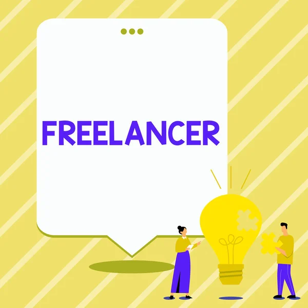 Conceptual Caption Freelancer Word Person Who Acts Independently Being Affiliated — Stock Photo, Image