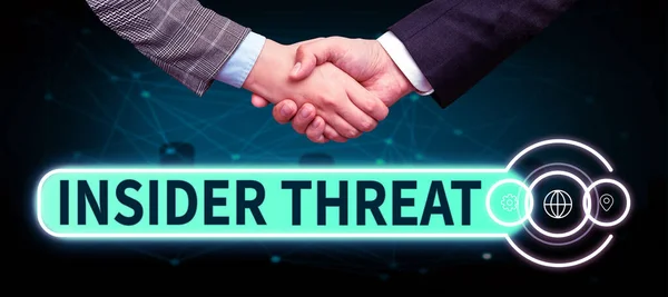 Sign Displaying Insider Threat Concept Meaning Security Threat Originates Organization — Stockfoto