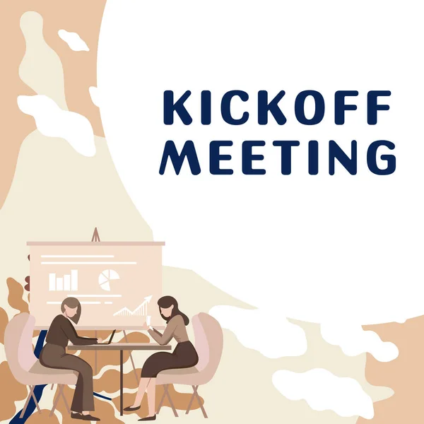 Conceptual Display Kick Meeting Word Written First Meeting Project Team — ストック写真