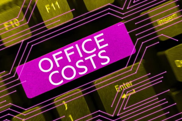 Text Sign Showing Office Costs Business Concept Amount Money Paid – stockfoto