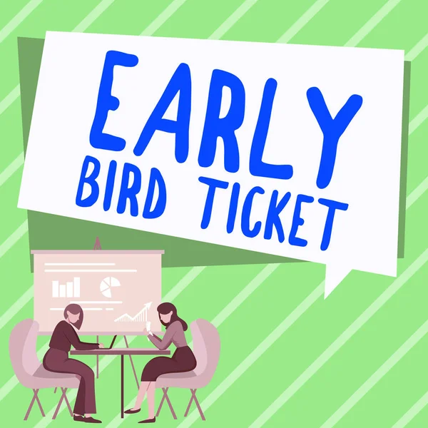 Segno Testo Che Mostra Early Bird Ticket Business Idea Acquistare — Foto Stock