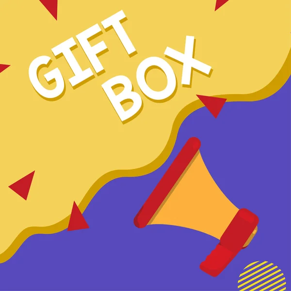 Conceptual Display Gift Box Business Concept Small Cointainer Designs Capable — Zdjęcie stockowe