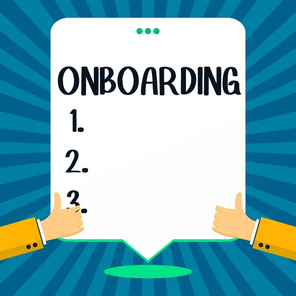 Inspiration Showing Sign Onboarding Business Approach Action Process Integrating New — Stock Photo, Image