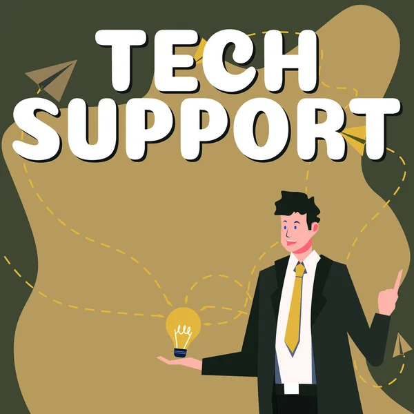 Sign Displaying Tech Support Concept Meaning Assisting Individuals Who Having — Stock Photo, Image