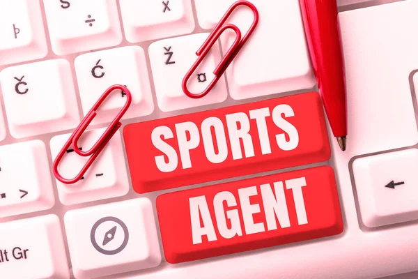 Hand writing sign Sports Agent, Concept meaning person manages recruitment to hire best sport players for a team
