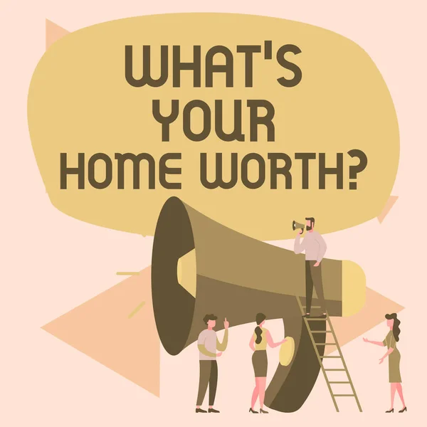 Tekst Pokazujący Inspirację Ile Wart Jest Twój Dom Koncepcja Biznesowa — Zdjęcie stockowe