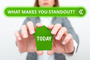 Text caption presenting What Makes You Standout, Business approach asking someone about his qualities