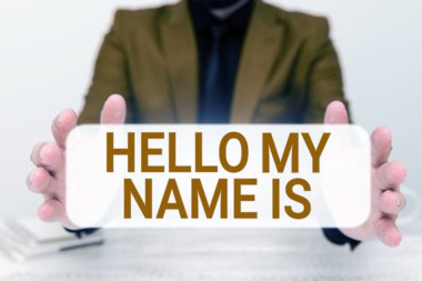 Handwriting text Hello My Name Is, Business idea introducing yourself to new people workers as Presentation