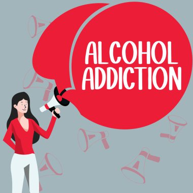 Writing displaying text Alcohol Addiction, Word Written on characterized by frequent and excessive consumption of alcoholic beverages