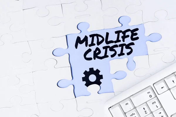 Text Caption Presenting Midlife Crisis Internet Concept Software Development Technique — 스톡 사진