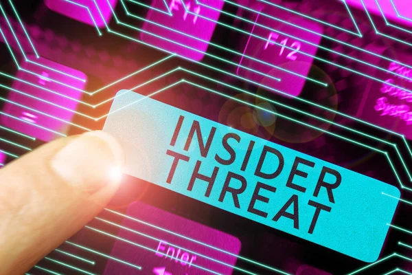 Sign displaying Insider Threat, Business overview security threat that originates from within the organization