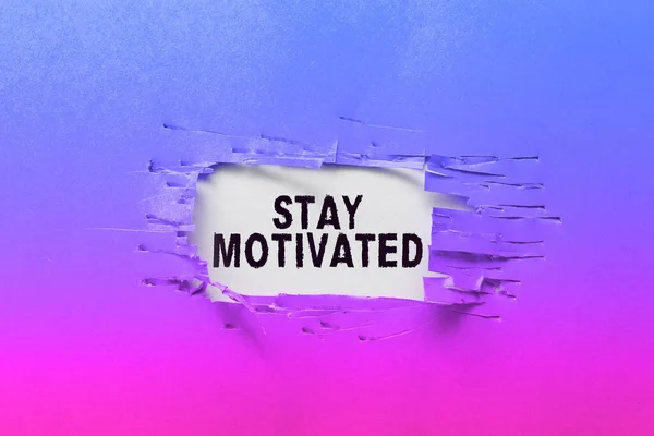 Hand Writing Sign Stay Motivated Word Written Reward Yourself Every — Stock Photo, Image