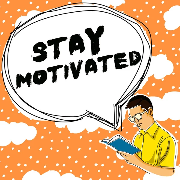 Text Caption Presenting Stay Motivated Word Reward Yourself Every Time — Stock fotografie