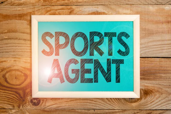 Hand writing sign Sports Agent, Concept meaning person manages recruitment to hire best sport players for a team