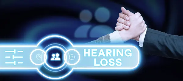 Text Bildtext Som Presenterar Hörselnedsättning Affärsmetoden Partiell Eller Total Oförmåga — Stockfoto