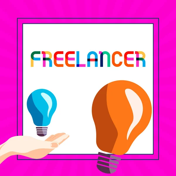 Sign Displaying Freelancer Concept Meaning Person Who Acts Independently Being — Stock Photo, Image