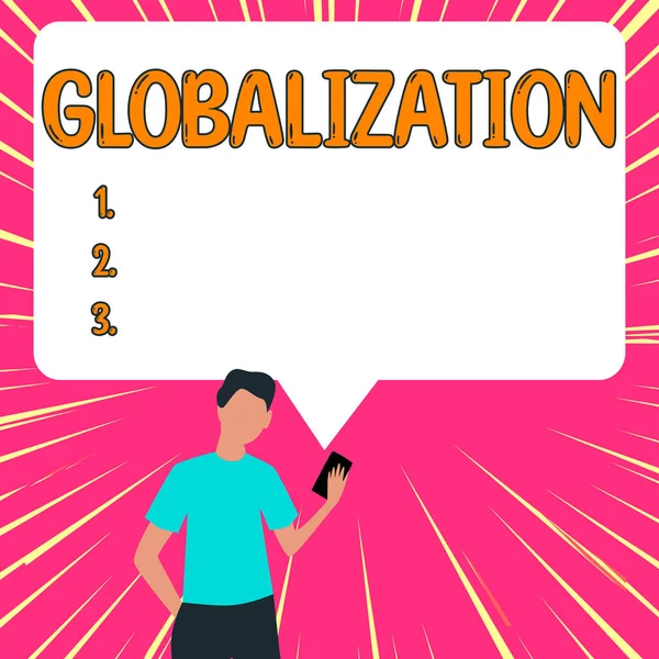 Texto Que Presenta Globalización Desarrollo Del Concepto Internet Una Economía —  Fotos de Stock