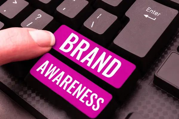 Inspiration Showing Sign Brand Awareness Word Name Identifies One Seller — Stock Photo, Image