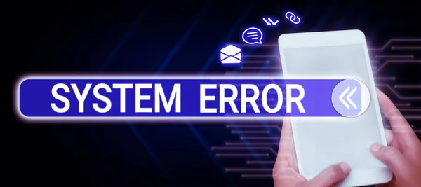 Conceptual caption System Error, Business concept Technological failure Software collapse crash Information loss