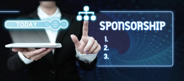 Inspiration Showing Sign Sponsorship Business Concept Position Being Sponsor Give — Fotografia de Stock