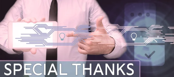 Inspiration Showing Sign Special Thanks Business Idea Expression Appreciation Gratitude — Stock Photo, Image