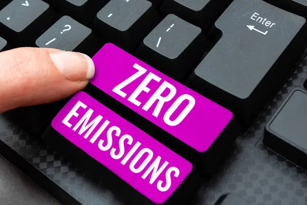 Text Showing Inspiration Zero Emissions Business Idea Emits Waste Products — Stock Photo, Image