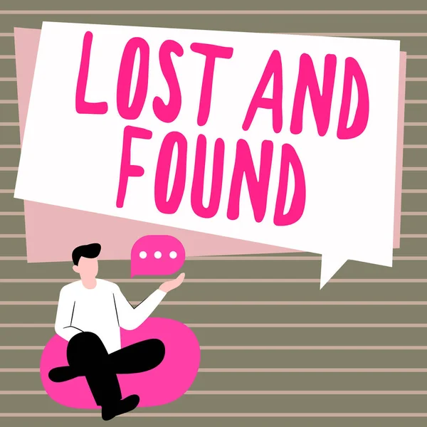 Konzeptionelle Ausstellung Lost Found Business Schaufenster Ort Man Vergessene Dinge — Stockfoto