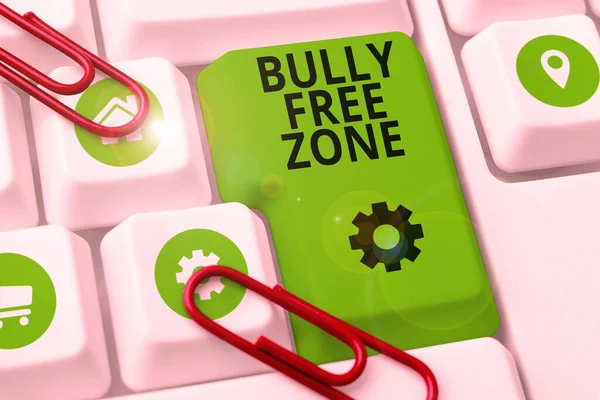 Conceptual caption Bully Free Zone, Business approach Be respectful to other bullying is not allowed here