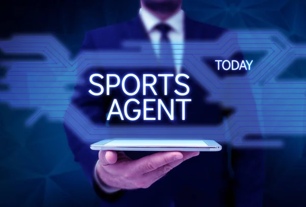 Handwriting text Sports Agent, Business showcase person manages recruitment to hire best sport players for a team