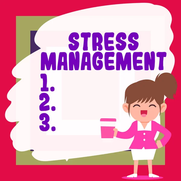 Hand writing sign Stress Management, Business concept learning ways of behaving and thinking that reduce stress