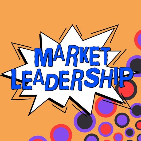 Hand Writing Sign Market Leadership Business Showcase Company Selling Largest — Stockfoto