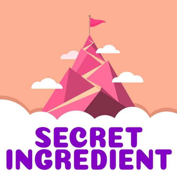 Szöveg Megjelenítése Secret Ingredient Word Egy Cég Által Termékei Gyártásához — Stock Fotó