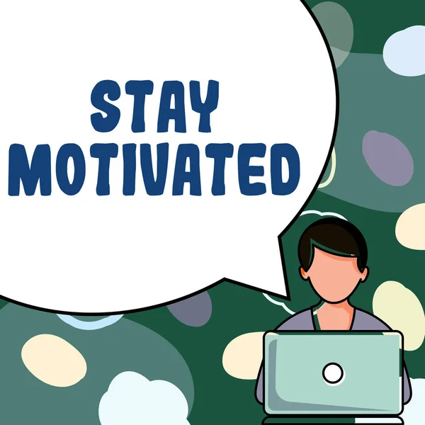 Text Ukazující Stay Motivated Obchodní Nápad Odměňte Pokaždé Když Dosáhnete — Stock fotografie
