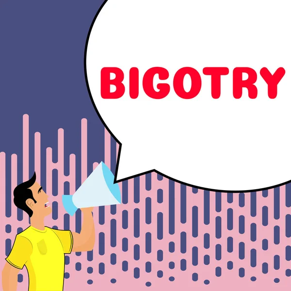 Writing Displaying Text Bigotry Business Idea Obstinate Intolerant Devotion Ones — Stok fotoğraf