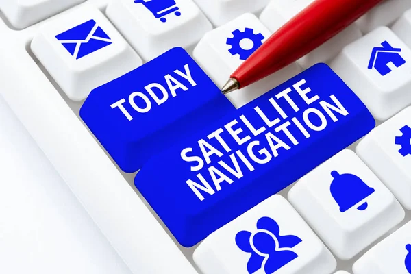 Writing Displaying Text Satellite Navigation Business Concept System Providing Autonomous — Stok fotoğraf