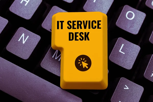 Psaní Zobrazující Text Service Desk Word Written Technological Support Online — Stock fotografie