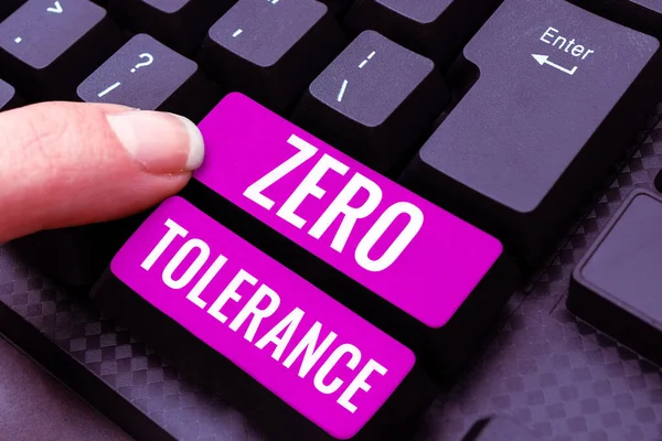 Text Caption Presenting Zero Tolerance Internet Concept Refusal Accept Antisocial — Stock Photo, Image