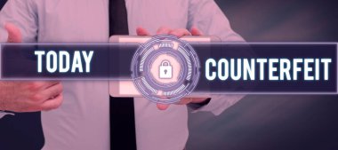 Text showing inspiration Counterfeit, Business concept made in imitation of something else with intent to deceive