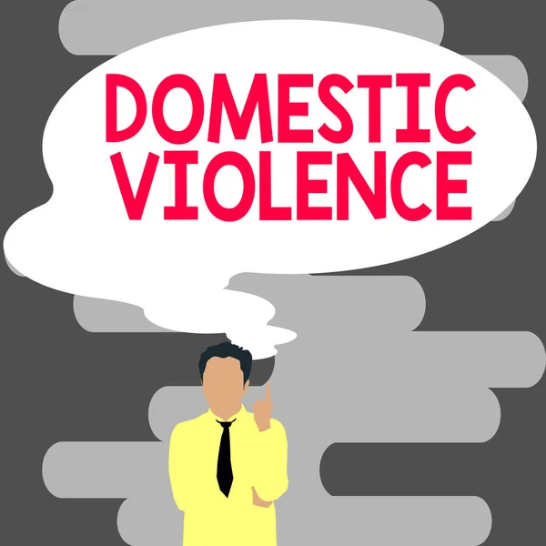 Sinais Mostrando Violência Doméstica Abordagem Empresarial Comportamento Violento Abusivo Dirigido — Fotografia de Stock