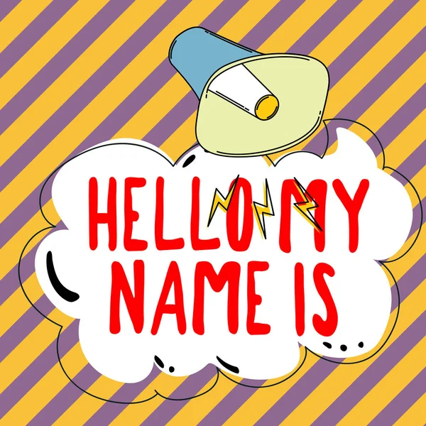 Handwriting Text Hello Name Word Introducing Yourself New People Workers — Foto de Stock