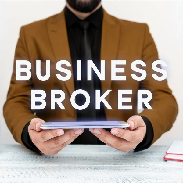 Titulek Textu Prezentující Business Broker Word Written Publishing Short Form — Stock fotografie