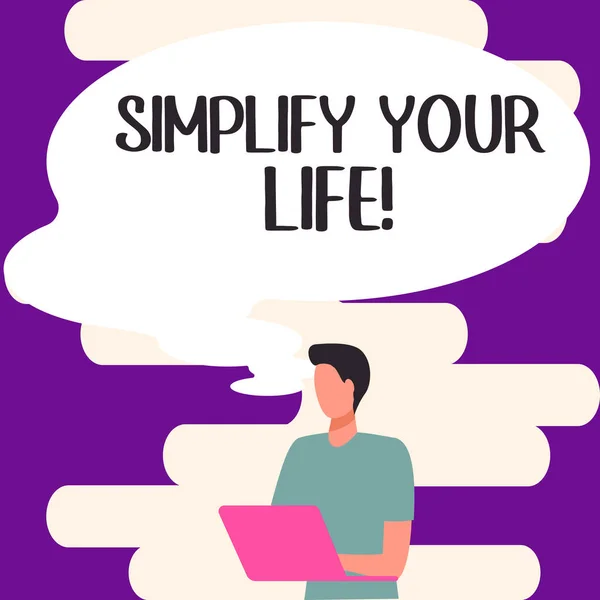 Text Showing Inspiration Simplify Your Life Internet Concept Focused Important — Zdjęcie stockowe