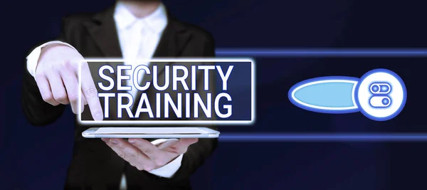 Handwriting text Security Training, Business approach providing security awareness training for end users