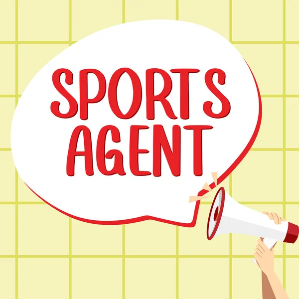 Sign displaying Sports Agent, Business showcase person manages recruitment to hire best sport players for a team
