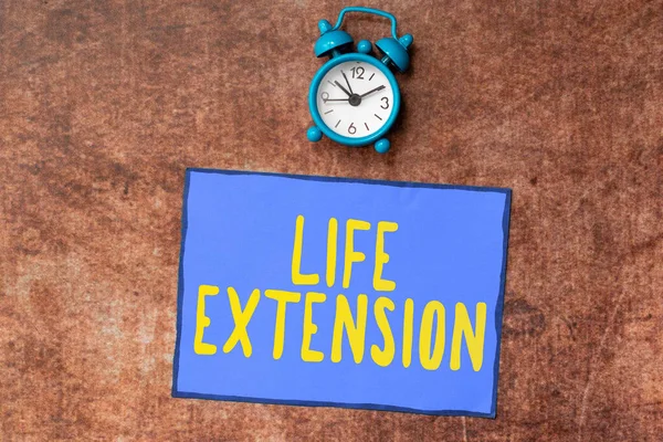 Текст Почерку Life Extension Бізнес Концепція Здатна Продовжувати Працювати Довше — стокове фото